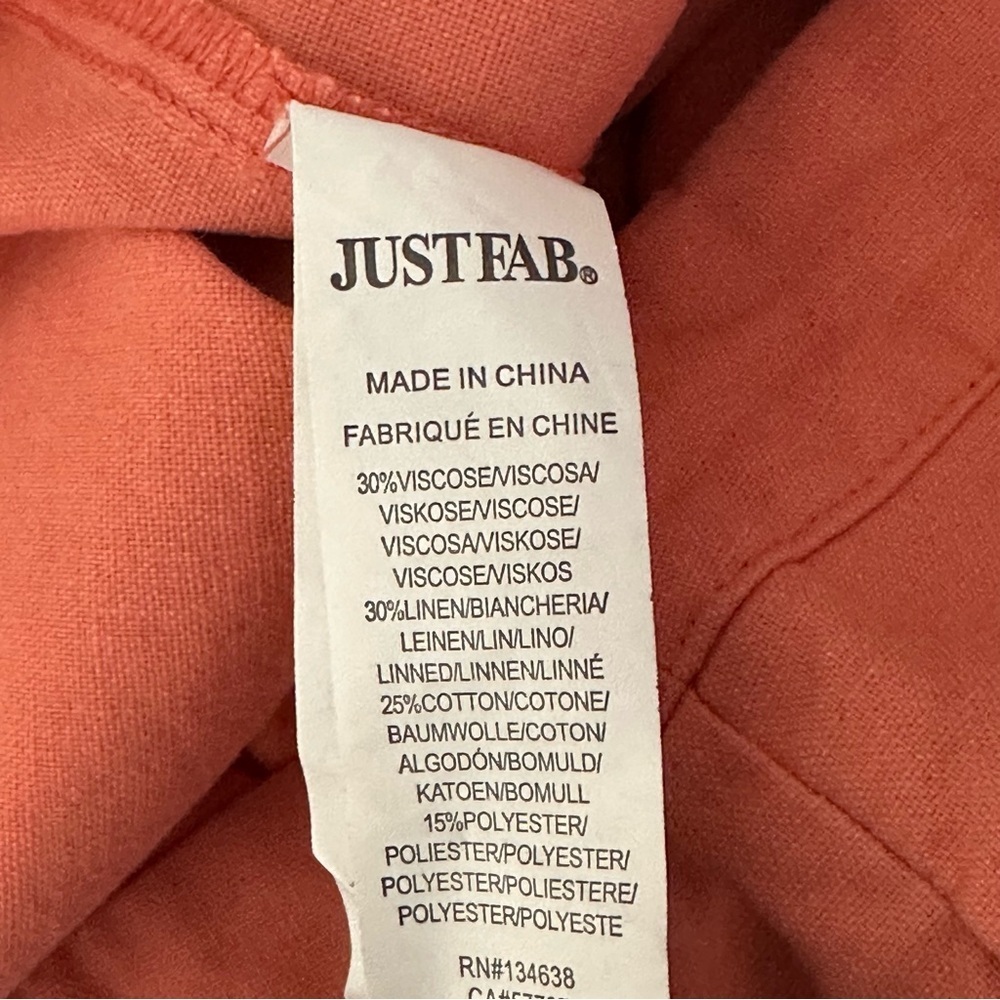 JustFab Women's Linen Wide Leg Dress Pants - Picture 7 of 9